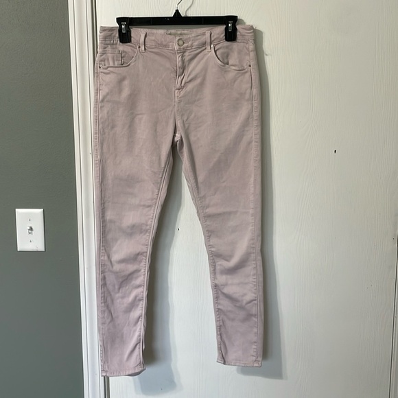 Topshop Moto LEIGH Light Pink Cropped Denim Jeans Size 32 x 30 (fits small) - Picture 1 of 7